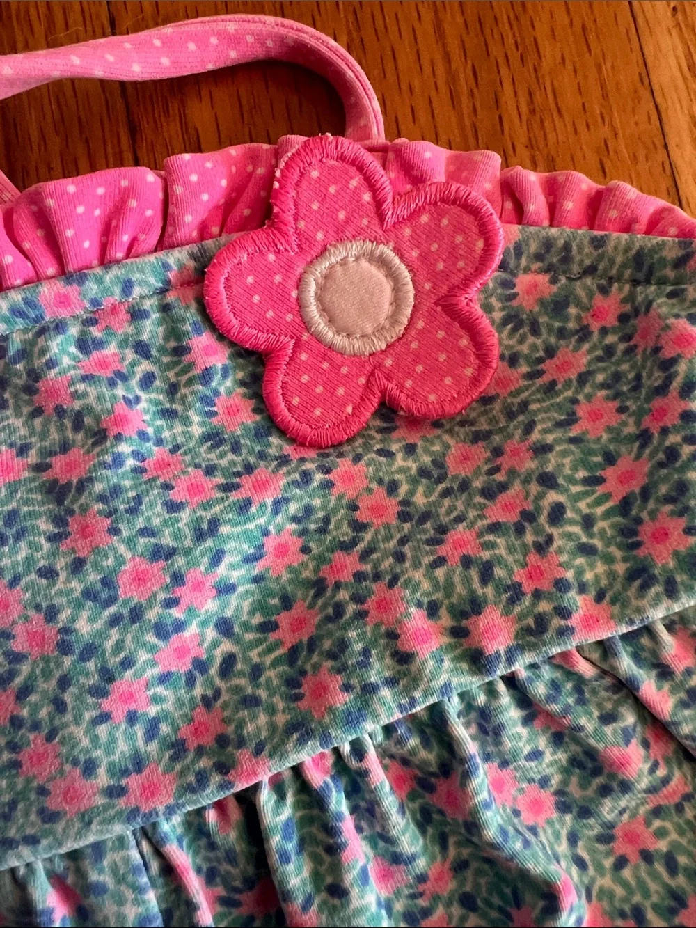 Florence Eiseman Floral Bubble Swim Suit with Flower Baby Girl Size 12 Month